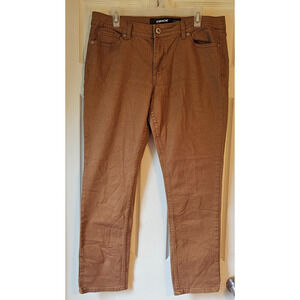 Jordache Women’s Size 16 Skinny Jeans Brown Cognac Cotton Stretch Mid Rise Pants